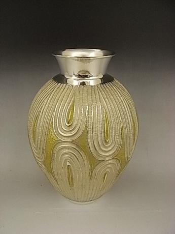 JAPANESE EARLY - MID 20TH CENTURY HAND HAMMERED SILVER VASE<br><font color=red><b>SOLD</b></font>