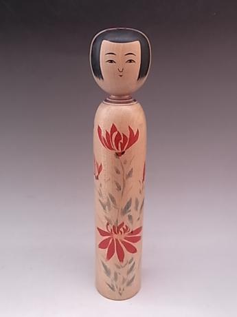 JAPANESE L. 20TH CENTURY LARGE WOODEN KOKESHI<br><font color=red><b>SOLD</b></font>
