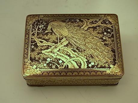 JAPANESE EARLY 20TH CENTURY KOMAI STYLE INLAID IRON BOX<br><font color=red><b>SOLD</b></font>