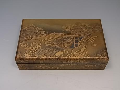 JAPANESE EARLY 20TH CENTURY LACQUER BOX WITH 2 SMALL INNER BOXES<br><font color=red><b>SOLD</b></font>
