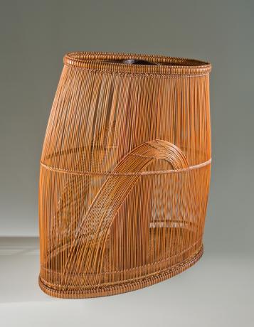 JAPANESE 20TH CENTURY BAMBOO FLOWER BASKET BY LNT MAEDA CHIKUBOSAI II<br><font color=red><b>SOLD</b></font> 