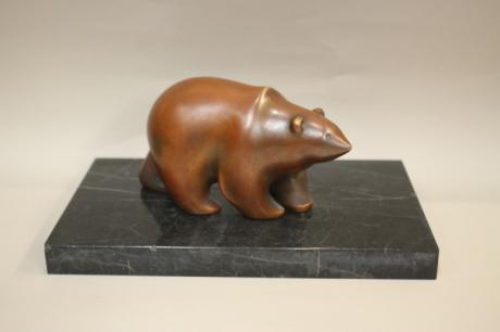 JAPANESE 20TH CENTURY BRONZE BEAR BY OSUKE TSUJI<br><font color=red><b>SOLD</b></font>