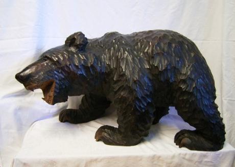 JAPANESE MID 20TH CENTURY LARGE HOKKAIDO CARVED WOODEN AINU BEAR<br><font color=red><b>SOLD</b></font>