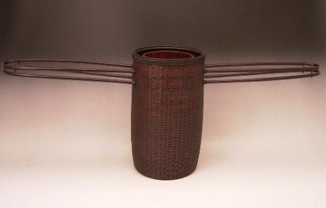 JAPANESE 20TH CENTURY BAMBOO FLOWER BASKET BY CHIKUUNSAI II
