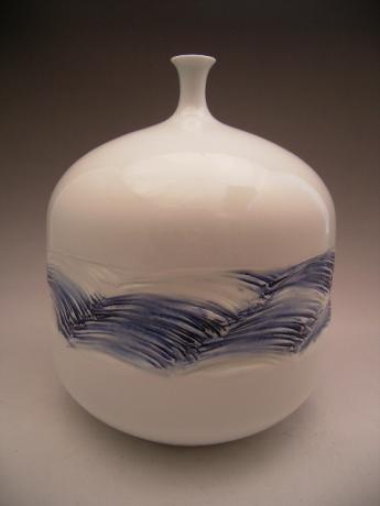 Japanese 20th Century Celadon Vase by Fujii Shumei<br><font color=red><b>SOLD</b></font> 