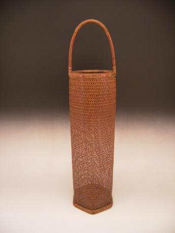 JAPANESE MID 20TH CENTURY BAMBOO FLOWER BASKET BY CHIKUUNSAI II<br><font color=red><b>SOLD</b></font>