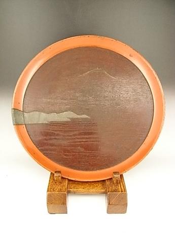 JAPANESE EDO PERIOD LACQUER PLATE WITH MT. FUJI  DESIGN<br><font color=red><b>SOLD</b></font>