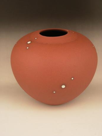 JAPANESE 20-21ST CENTURY TERRA COTTA COLORED EARTHENWARE VASE<br><font color=red><b>SOLD</b></font>