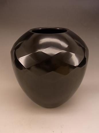 JAPANESE MID 20TH CENTURY BRONZE VASE WITH FACETED DEOMETRIC DESIGN <br><font color=red><b>SOLD</b></font> 