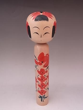 JAPANESE L. 20TH CENTURY MEDIUM LARGE WOODEN KOKESHI<br><font color=red><b>SOLD</b></font>  	