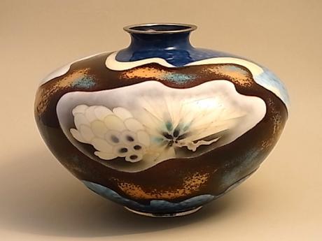 JAPANESE MID 20TH CENTURY CLOISONNE VASE BY SHOBIDO<br><font color=red><b>SOLD</b></font>