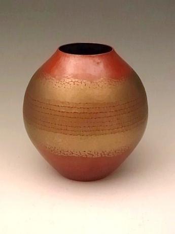 JAPANESE MID 20TH CENTURY HAND HAMMERED COPPER VASE<br><font color=red><b>SOLD</b></font> 