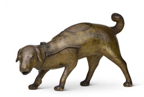 JAPANESE EDO PERIOD BRONZE DOG INCENSE BURNER<br><font color=red><b>SOLD</b></font> 