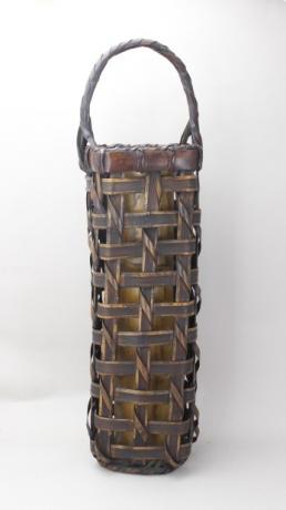 JAPANESE EARLY 20TH CENTURY BAMBOO FLOWER BASKET BY ISSAI<br><font color=red><b>SOLD</b></font> 