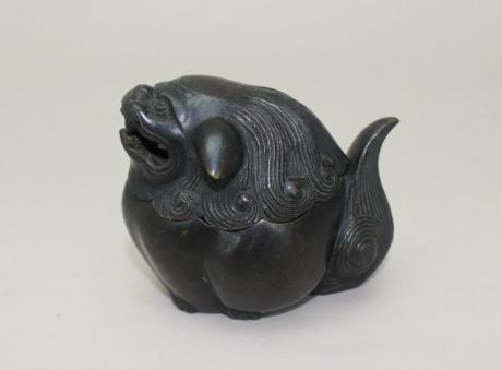 JAPANESE EARLY 20TH CENTURY BRONZE SHISHI KORO<br><font color=red><b>SOLD</b></font> 
