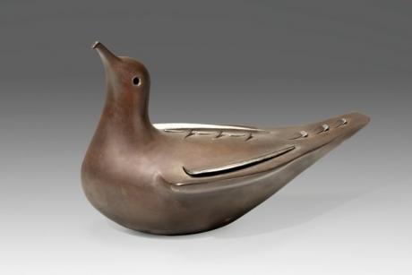 JAPANESE MID 20TH CENTURY (1952) IRON BIRD OKIMONO BY MIKAMI TAKEO