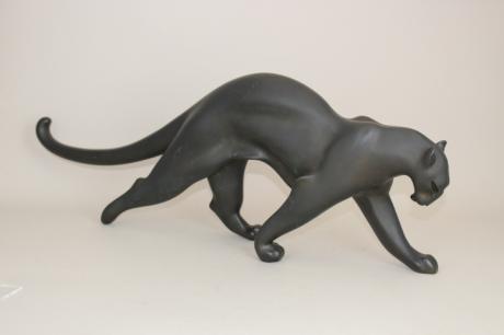JAPANESE EARLY-MID 20TH CENTURY BRONZE JAGUAR OKIMONO <br><font color=red><b>SOLD</b></font>