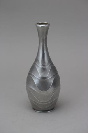 JAPANESE EARLY 20TH CENTURY PURE SILVER WAVE DESIGN VASE<br><font color=red><b>SOLD</b></font> 