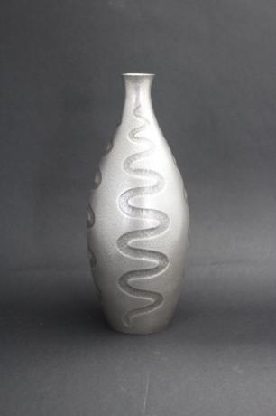 JAPANESE EARLY 20TH CENTURY PURE SILVER VASE BY TOKURIKI<br><font color=red><b>SOLD</b></font>
