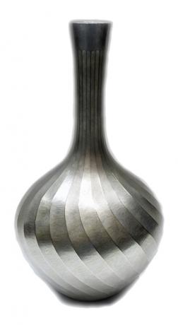 JAPANESE LATE 20th CENTURY HAMMERED SILVER VASE by TANAKA MASAYUKI<br><font color=red><b>SOLD</b></font>