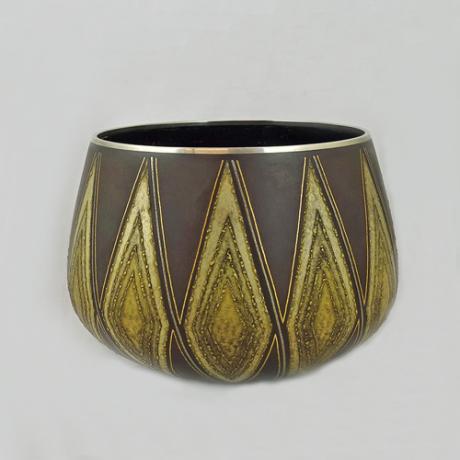 Japanese Hammered Iron Zogan Inlaid Vase by Kashima Kazuo (b.1958)