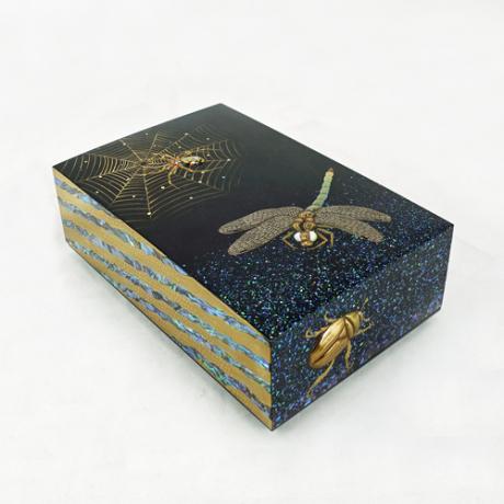 Japanese Lacquer Box with Insects by Okada Shihoh 'Yuji