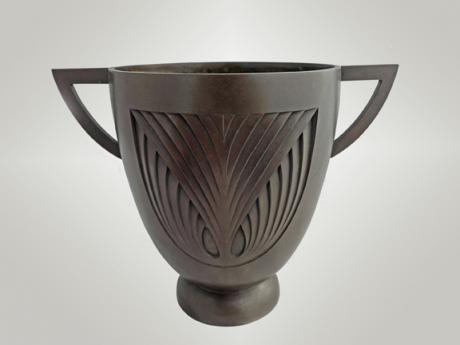 <br><font color=orangered><b>SALE</b></font> Japanese Early 20th Century Bronze Art Deco Vase by Tsuda Shinobu