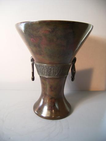 MEIJI PERIOD BRONZE USUBATA VASE<br><font color=red><b>SOLD</b></font>