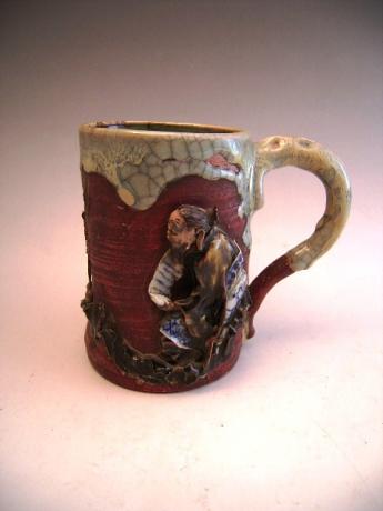 JAPANESE EARLY 20TH CENTURY SUMIDAGAWA WARE MUG<br><font color=red><b>SOLD</b></font>