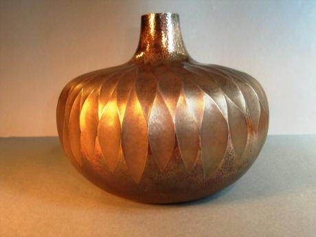 JAPANESE MODERN SILVER VASE BY KOHNAN<br><font color=red><b>SOLD</b></font>