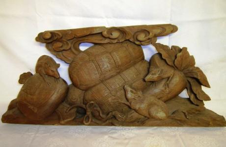 JAPANESE 19TH CENTURY CARVED WOODEN RANMA<br><font color=red><b>SOLD</b></font>