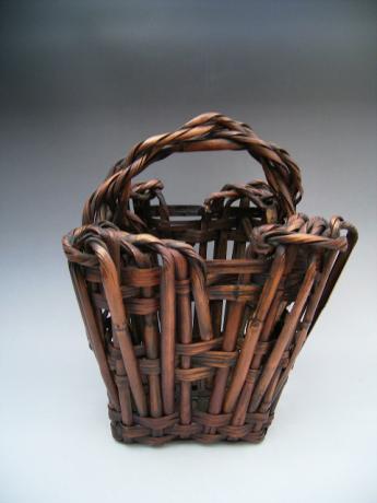 JAPANESE EARLY 20TH CENTURY BAMBOO FLOWER BASKET<br><font color=red><b>SOLD</b></font>