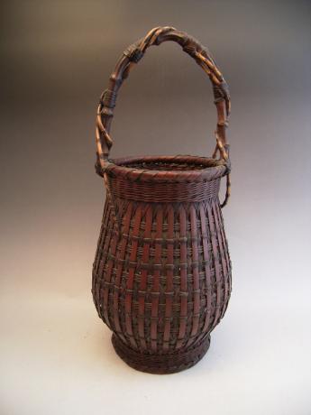 JAPANESE EARLY 20TH CENTURY BAMBOO FLOWER BASKET<br><font color=red><b>SOLD</b></font> 