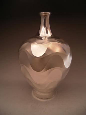 JAPANESE PURE SILVER HAMMERED VASE BY NAKATO YOSHIHISA<br><font color=red><b>SOLD</b></font>