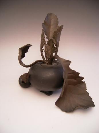 JAPANESE EARLY 20TH CENTURY BRONZE TURNIP INCENSE BURNER<br><font color=red><b>SOLD</b></font>