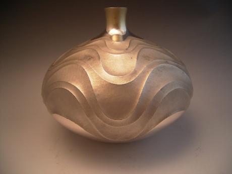 JAPANESE MID 20TH CENTURY SILVER VASE BY KOKI<br><font color=red><b>SOLD</b></font>