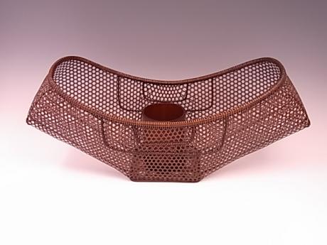 JAPANESE BOAT SHAPED BASKET BY TANABE CHIKUUNSAI II<br><font color=red><b>SOLD</b></font> 