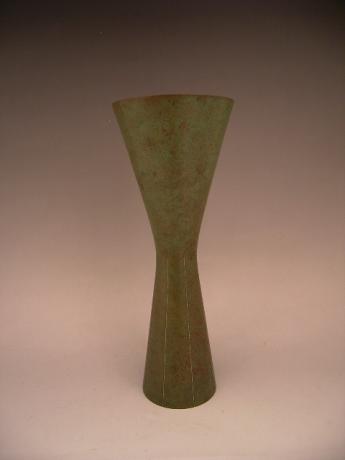 JAPANESE 20TH CENTURY BRONZE VASE BY LIVING NATIONAL TREASURE TAKAMURA TOYOCHIKA<br><font color=red><b>SOLD</b></font>