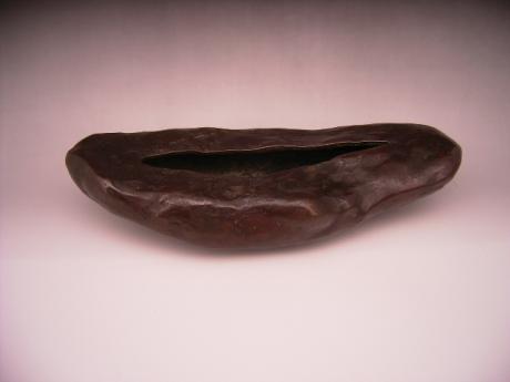 JAPANESE MID 20TH CENTURY BRONZE FLOWER CONTAINER BY MISAWA HIROSHI<br><font color=red><b>SOLD</b></font>