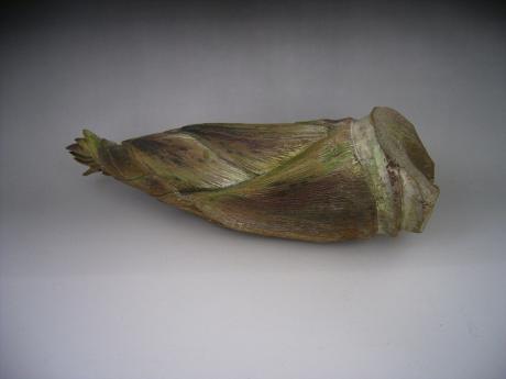 JAPANESE MID 20TH CENTURY WOODEN CARVING OF BAMBOO SHOOT <br><font color=red><b>SOLD</b></font> 