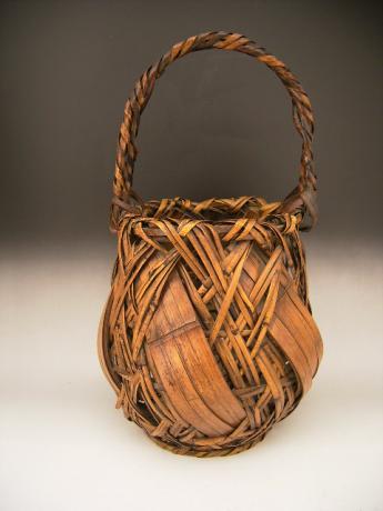 JAPANESE EARLY 20TH CENTURY BAMBOO FLOWER BASKET<br><font color=red><b>SOLD</b></font> 