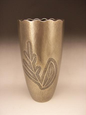 JAPANESE 20TH CENTURY SILVER HAND HAMMERED VASE