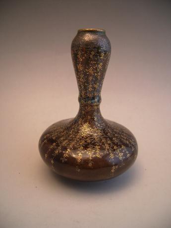 MEIJI PERIOD SATSUMA GOURD SHAPED MINIATURE VASE BY KINKOZAN<br><font color=red><b>SOLD</b></font>