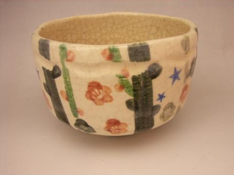 JAPANESE 20TH CENTURY RAKU TEA BOWL<br><font color=red><b>SOLD</b></font> 